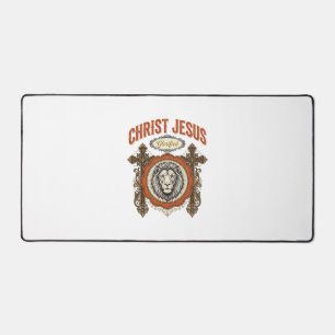 Christ Jesus Vintage Lion Faith Desk Mat