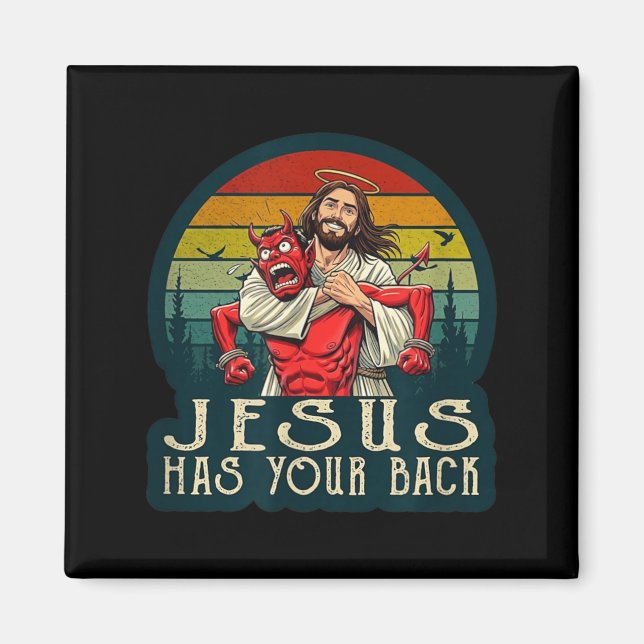 Christ-Like Figure Protecting From Adversary Magnet (Front)