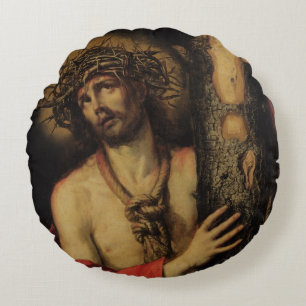 Christ, Man of Sorrows, 1641 (oil on canvas) Round Cushion