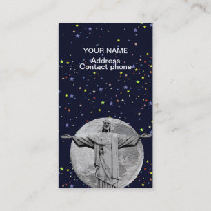 Christ, moon and stars business card