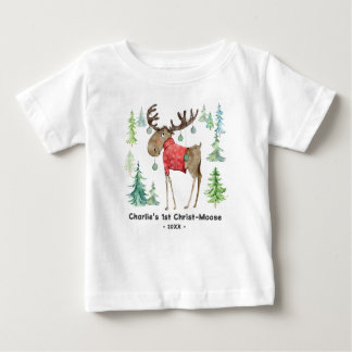 Christ-Moose bodysuit t-shirt Baby First Christmas