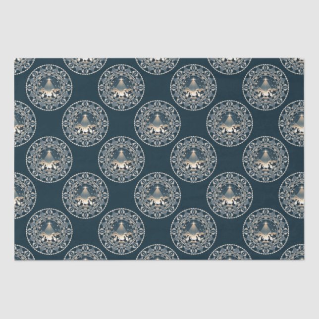 Christ Nativity Star of Wonder Polka Dot Mandala Tissue Paper (Front)