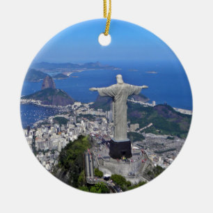CHRIST ON CORCOVADO MOUNTAIN CERAMIC TREE DECORATION