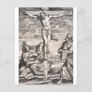 Christ on the cross by Agostino Carracci Flyer
