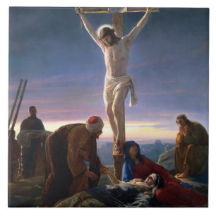 Christ on the Cross by Carl Bloch,  Religious Ceramic Tile