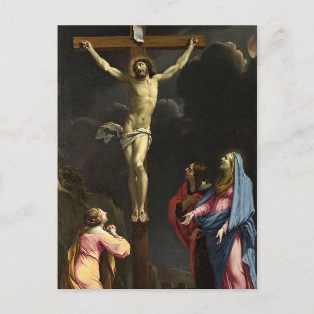 Christ on the Cross by Eustache Le Suer Postcard (Front)
