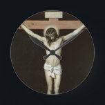 Christ on the Cross, c.1630 Round Clock<br><div class="desc">Image Collection Number:  XJL44945  Christ on the Cross,  c.1630 (oil on canvas). Velazquez,  Diego Rodriguez de Silva y (1599-1660) oil on canvas. Prado,  Madrid,  Spain .  17th</div>