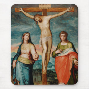 Christ on the Cross with Saints Mouse Pad