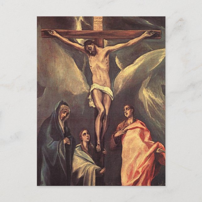 Christ on the Cross with Two Maries by El Greco Po Postcard (Front)
