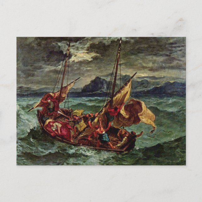 Christ on the Sea of Galilee by Eugene Delacroix P Postcard (Front)