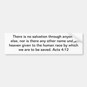 Christ Our Only Salvation! Bumper Sticker