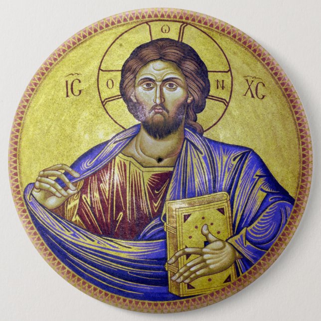 Christ Pantocrator 6 Cm Round Badge (Front)
