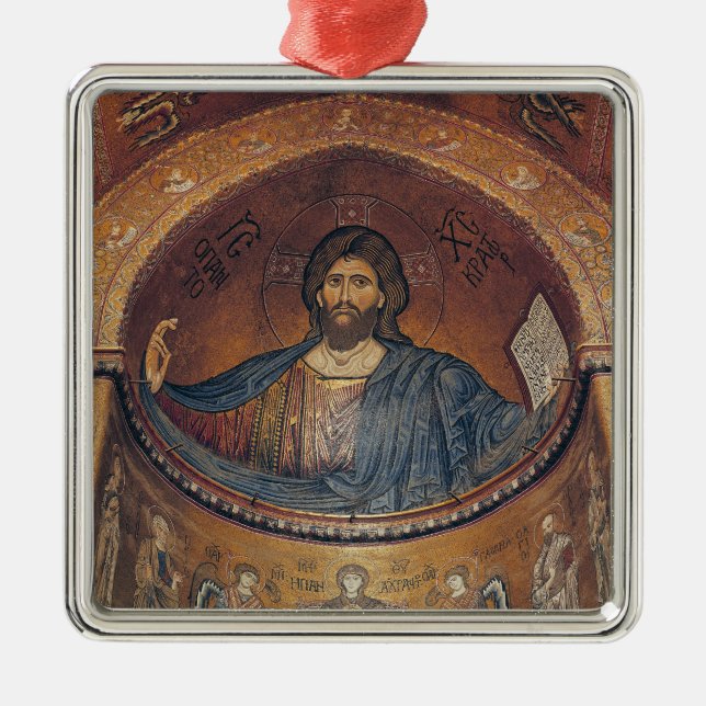 Christ Pantocrator and the Madonna Metal Ornament (Front)