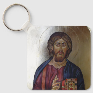 Christ Pantocrator - Byzantine Style Icon Key Ring