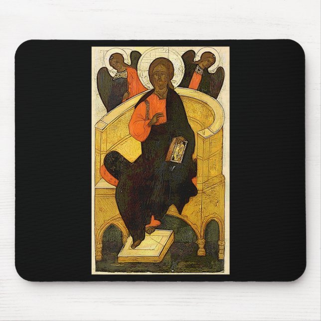 Christ Pantocrator Jesus Enthroned Savior Christia Mouse Pad (Front)