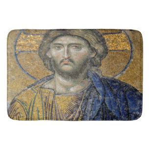 Christ Pantocrator Mosiac Iconic Religious Roman A Bath Mat