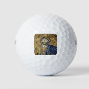 Christ Pantocrator Mosiac Iconic Religious Roman A Golf Balls