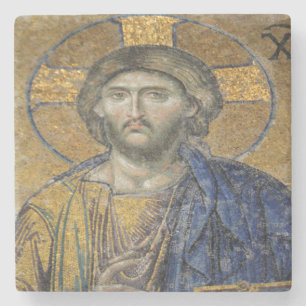 Christ Pantocrator Mosiac Iconic Religious Roman A Stone Coaster