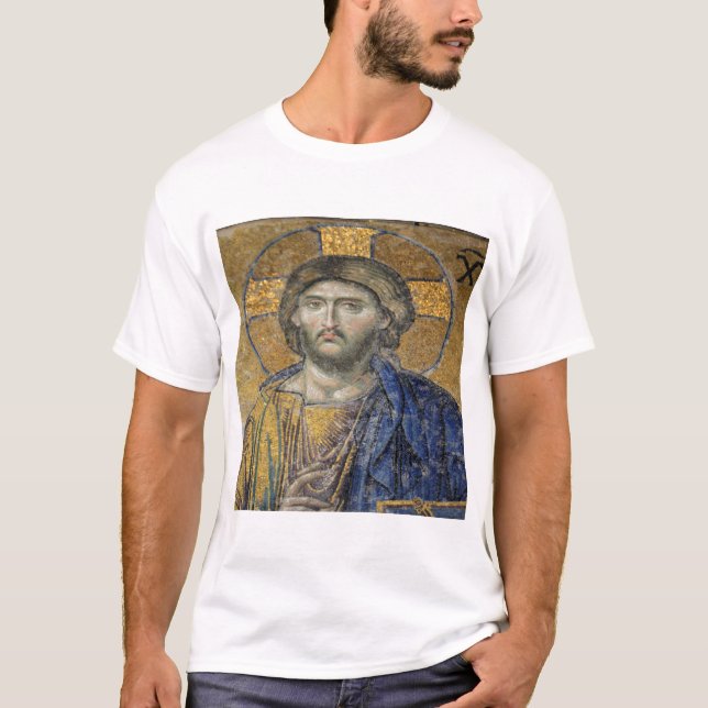 Christ Pantocrator Mosiac Iconic Religious Roman A T-Shirt (Front)