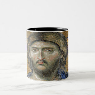 Christ Pantocrator Mosiac Iconic Religious Roman A Two-Tone Coffee Mug