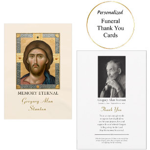 Christ Pantocrator Orthodox Photo Memorial Thank You Card