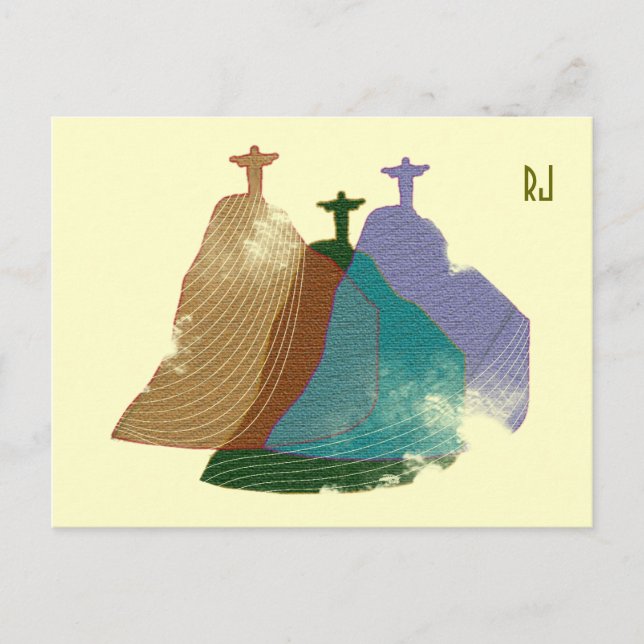 Christ redeemer digital illustration postcard (Front)