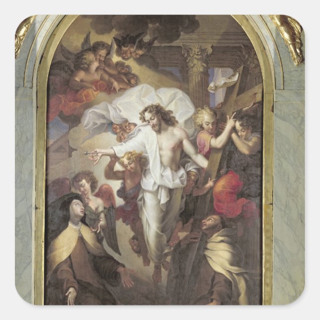 Christ Resurrected Square Sticker (Front)