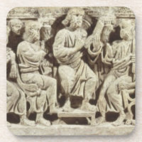 Christ seated and teaching surrounded by the Apost