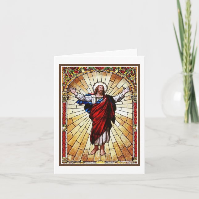 CHRIST Stained Glass Window  Card (Front)