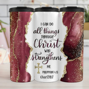 Christ Strengthens Me: Gilded Faith Thermal Tumbler