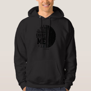 Christ Strengthens Me Religious Christian Cricket Hoodie