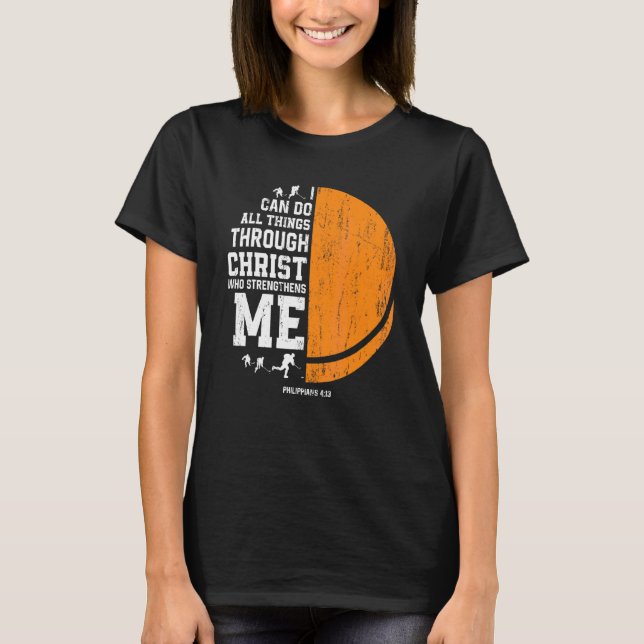 Christ Strengthens Me  Religious Christian Ice Hoc T-Shirt (Front)