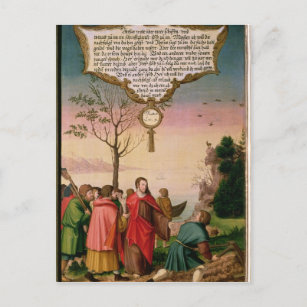 Christ teaching his disciples postcard