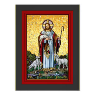 CHRIST, THE GOOD SHEPHERD MOSAIC  PHOTO PRINT