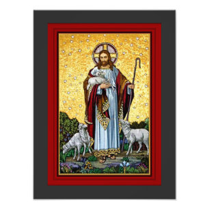 CHRIST, THE GOOD SHEPHERD MOSAIC  PHOTO PRINT