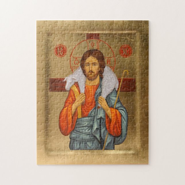 Christ the Good Shepherd Orthodox Christian Icon   Jigsaw Puzzle (Vertical)
