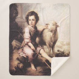 Christ the Good Shepherd Sherpa Blanket