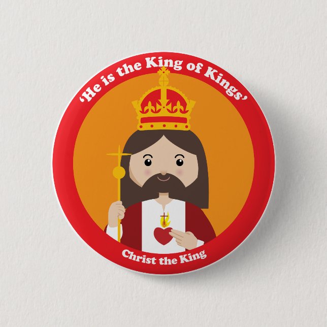 Christ the King 6 Cm Round Badge (Front)
