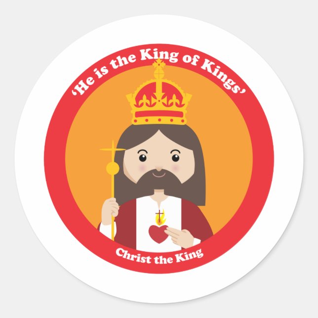 Christ the King Classic Round Sticker (Front)