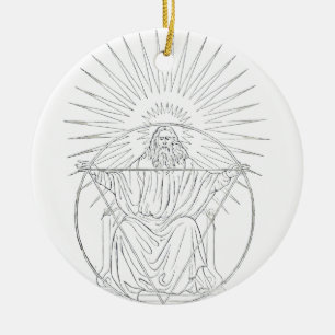 Christ the King medieval scene Ceramic Ornament