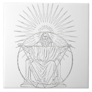 Christ the King medieval scene Ceramic Tile