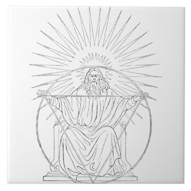 Christ the King medieval scene Ceramic Tile (Front)