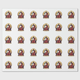 Christ the King Vintage Engraving Christian Shirt  Wrapping Paper