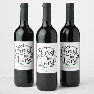 Christ the Lord Custom Christmas Religious Wine Label