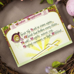 Christ the Lord is risen again Hymn Vintage Easter Postcard