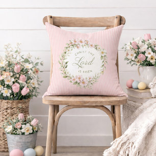 Christ the Lord is Risen Spring Wreath Cushion