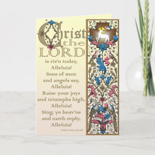 Christ the Lord is Risen Today Easter Card (Front)