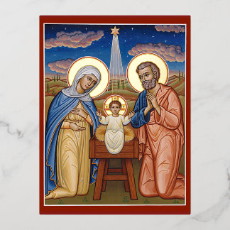 Christ the New Dawn Foil Holiday Postcard