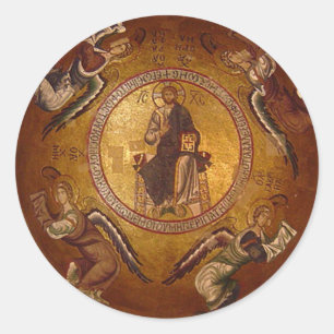 Christ the Pantakrator Christian Religious Icon Classic Round Sticker