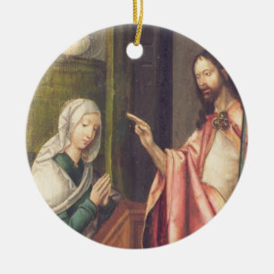 Christ the Redeemer blessing a woman (panel) Ceramic Tree Decoration